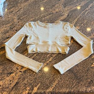 Lululemon Athletica Cream Long Sleeve Crop Top